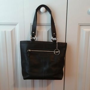 Black leather Coach purse